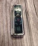 Gothic Teddy Bear Lipstick Case with Mirror