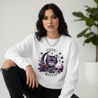 Cute Witch Sweatshirt - White Mockup