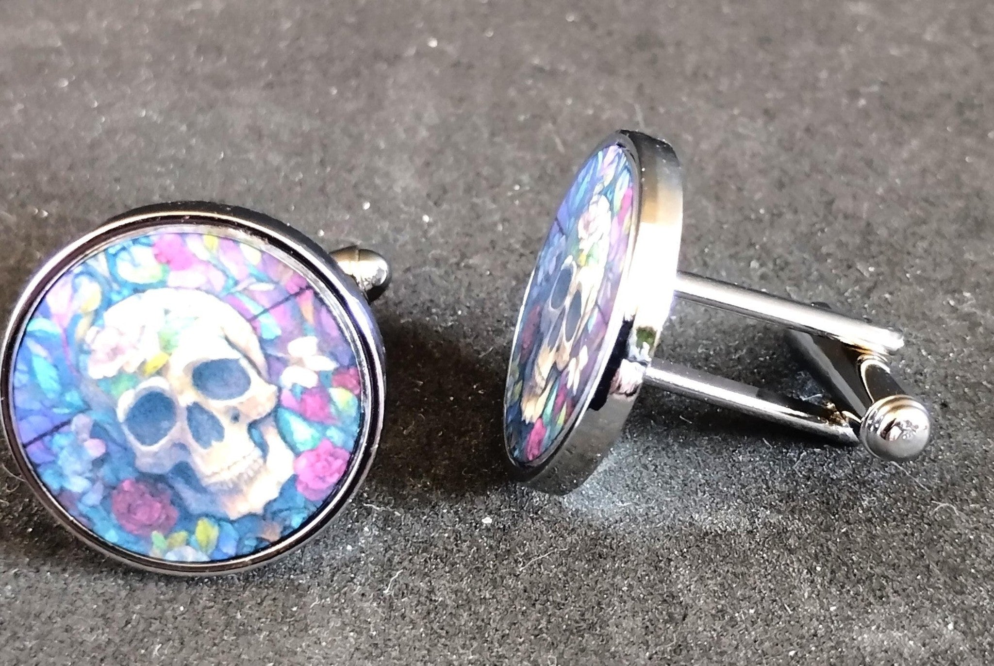 Gothic Skull Cufflinks, Gift for Goth