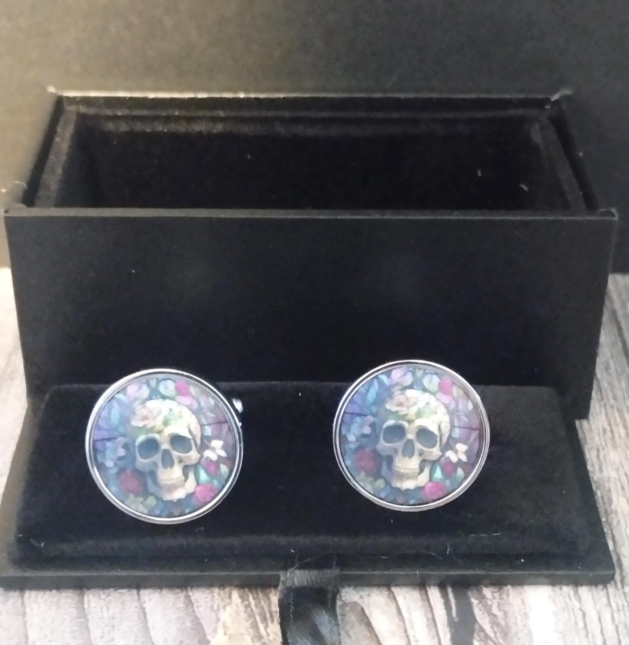 Gothic Skull Cufflinks, Gift for Goth