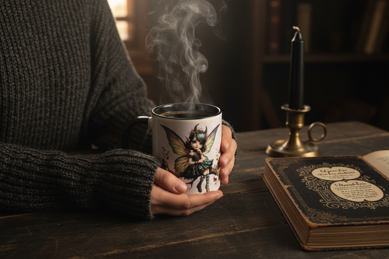 Dark Fairy Mug lifestyle photo