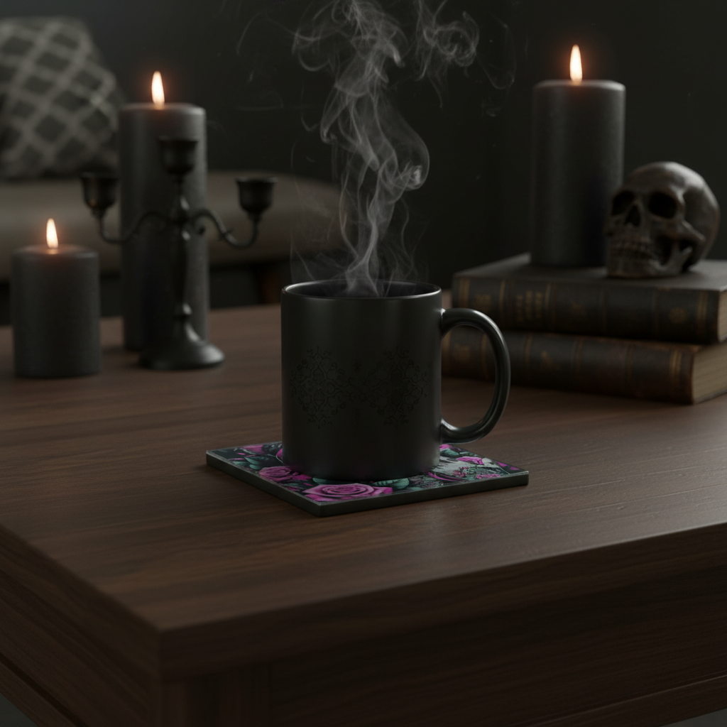 Day of the Dead Glass Coaster - Gothic scene