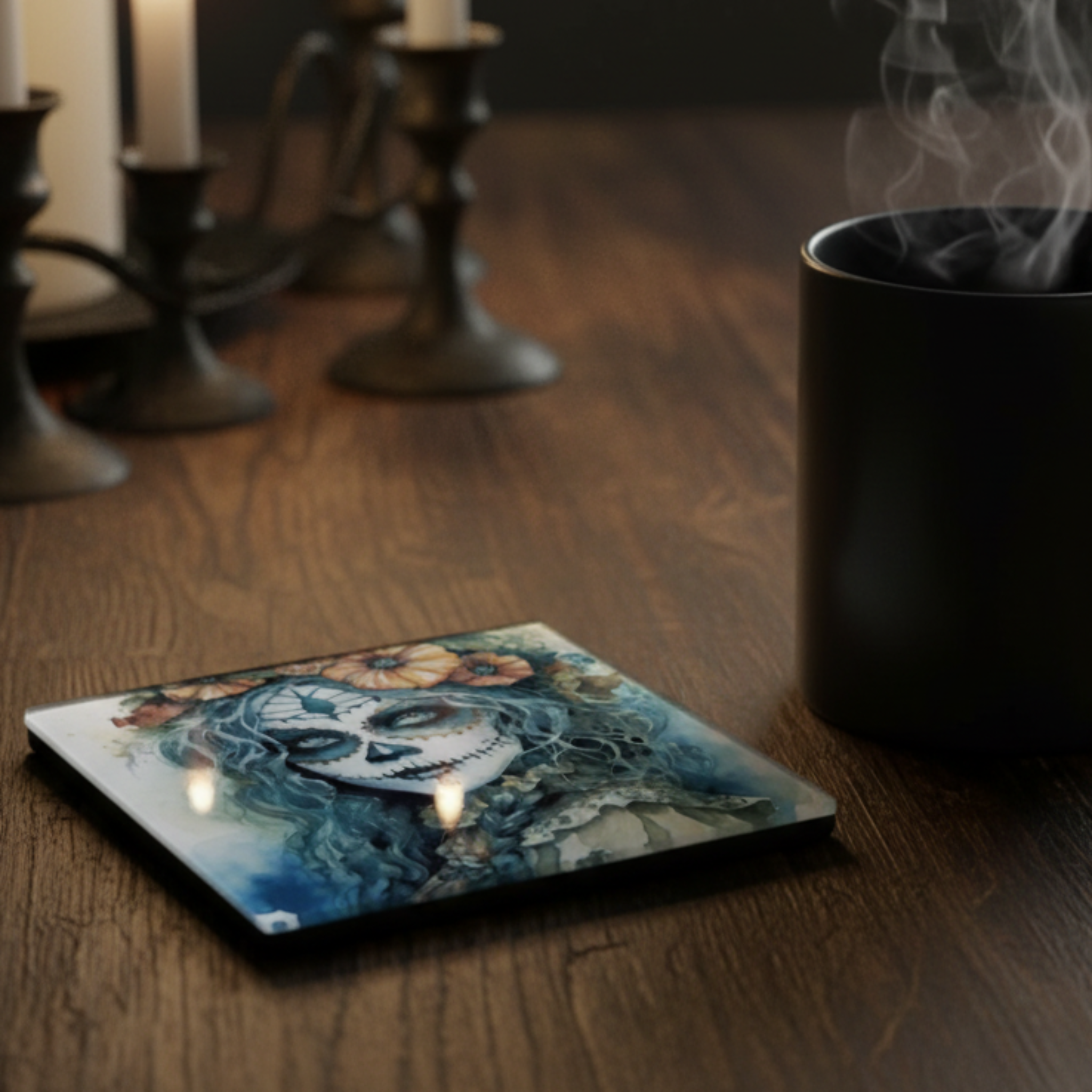 Day of the Dead Glass Coaster Lifestyle