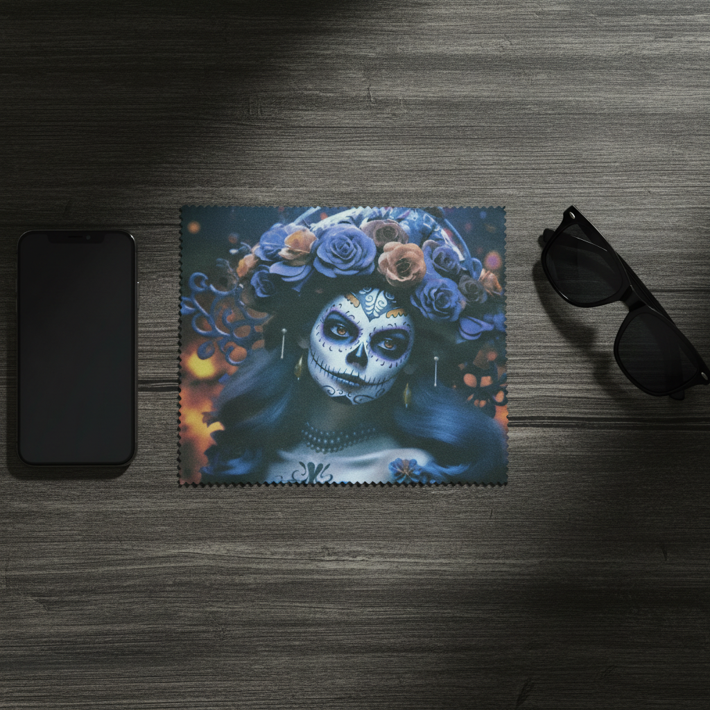 Day of the Dead Lens Cloth flat lay