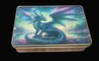 Dragon-themed product on a wooden surface