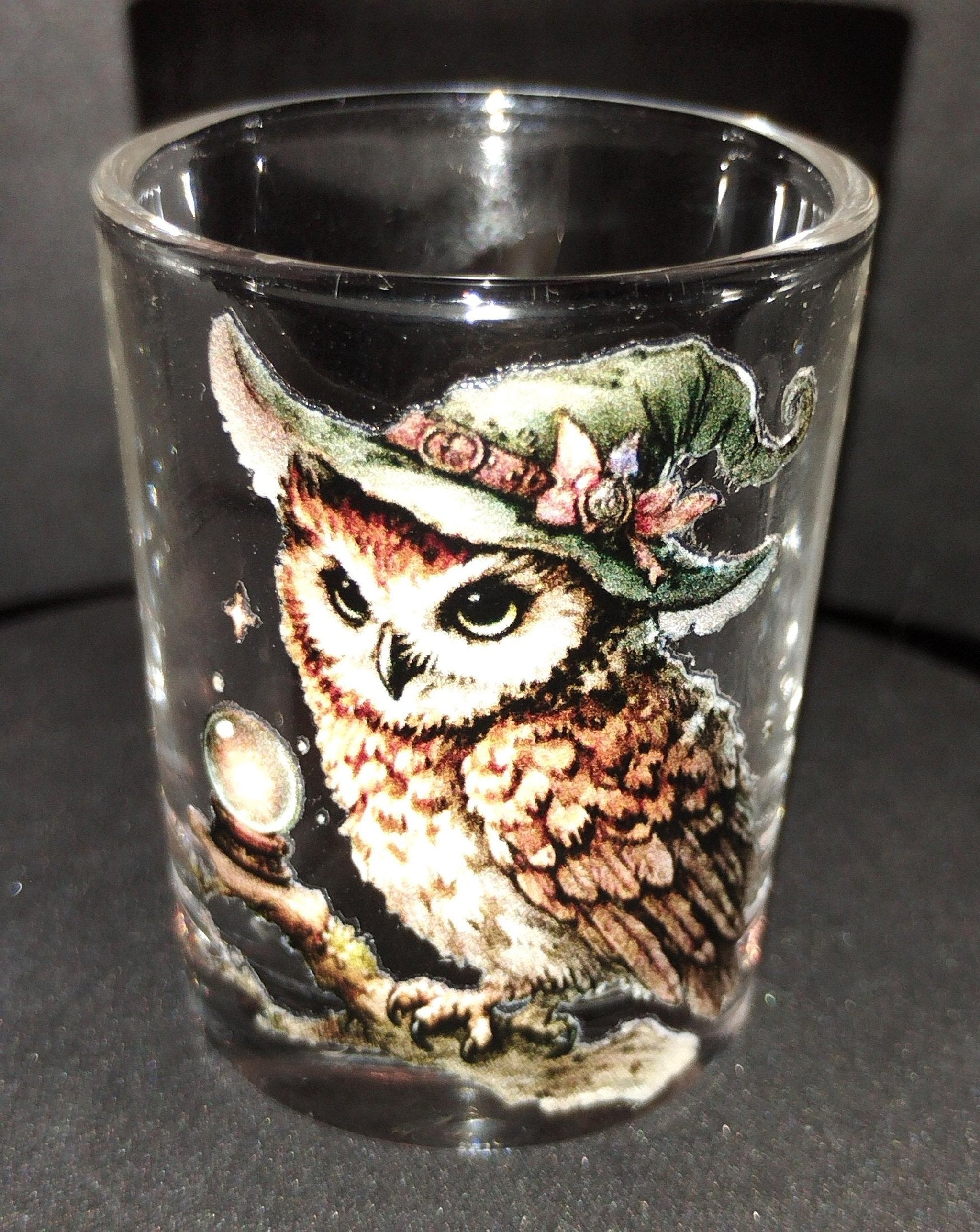 Owl Shot Glass: Halloween Witchy Decor, 25ml