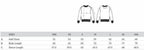 Sweatshirt size chart with measurements for various sizes.
