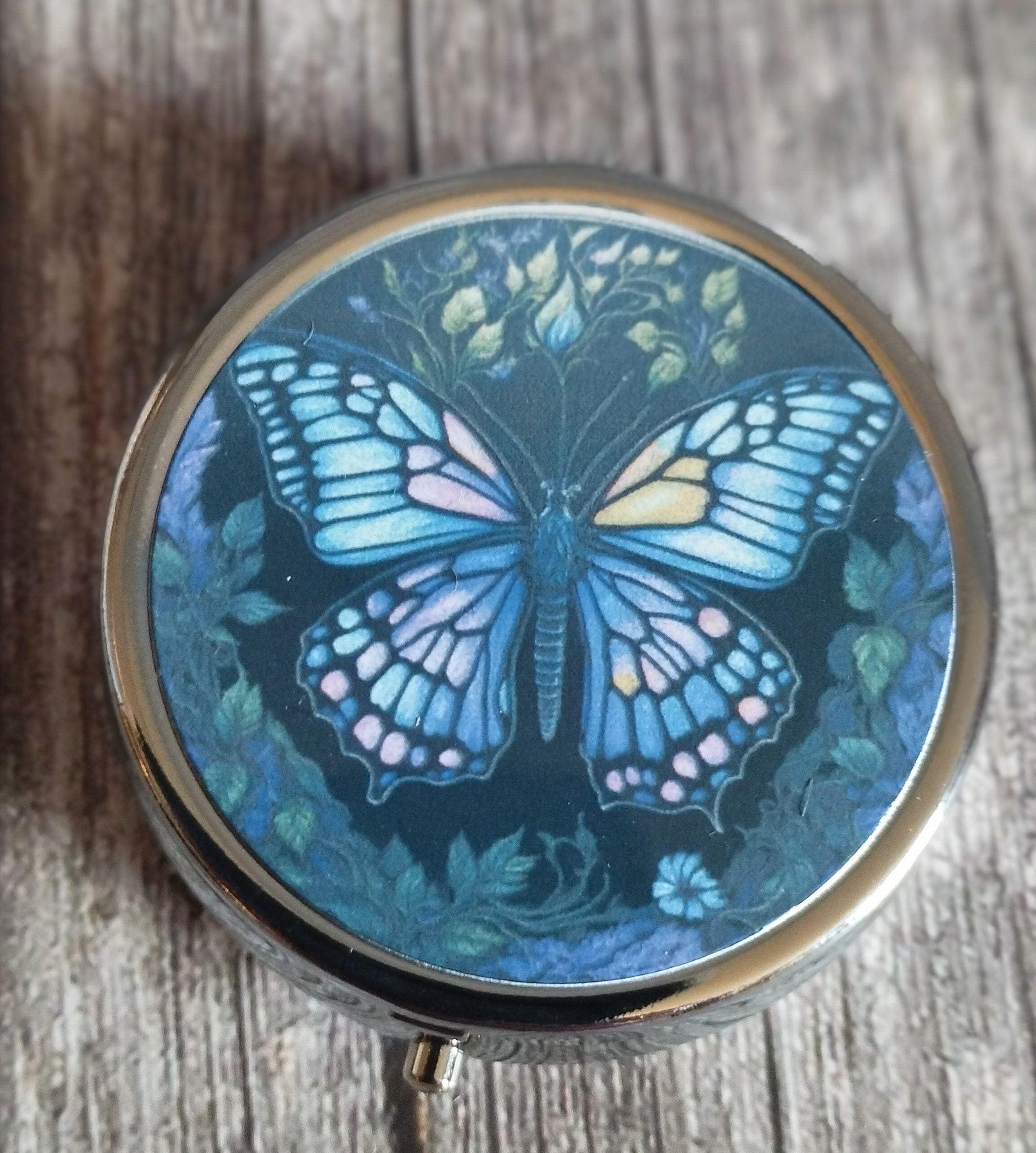 Butterfly Pill Tin,  Gothic Pill Box,