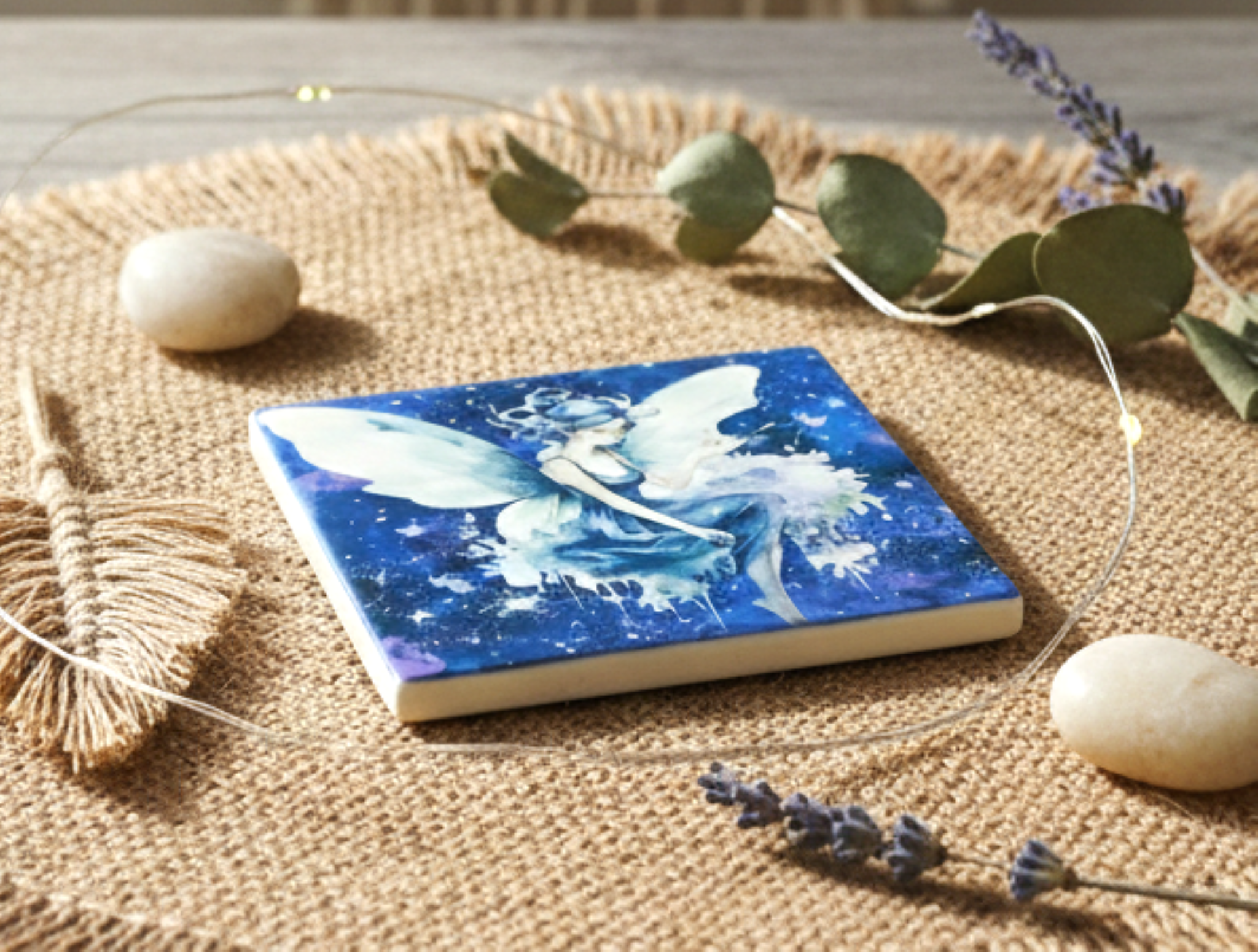 Ceramic Fairy Coaster: Whimsical Tableware