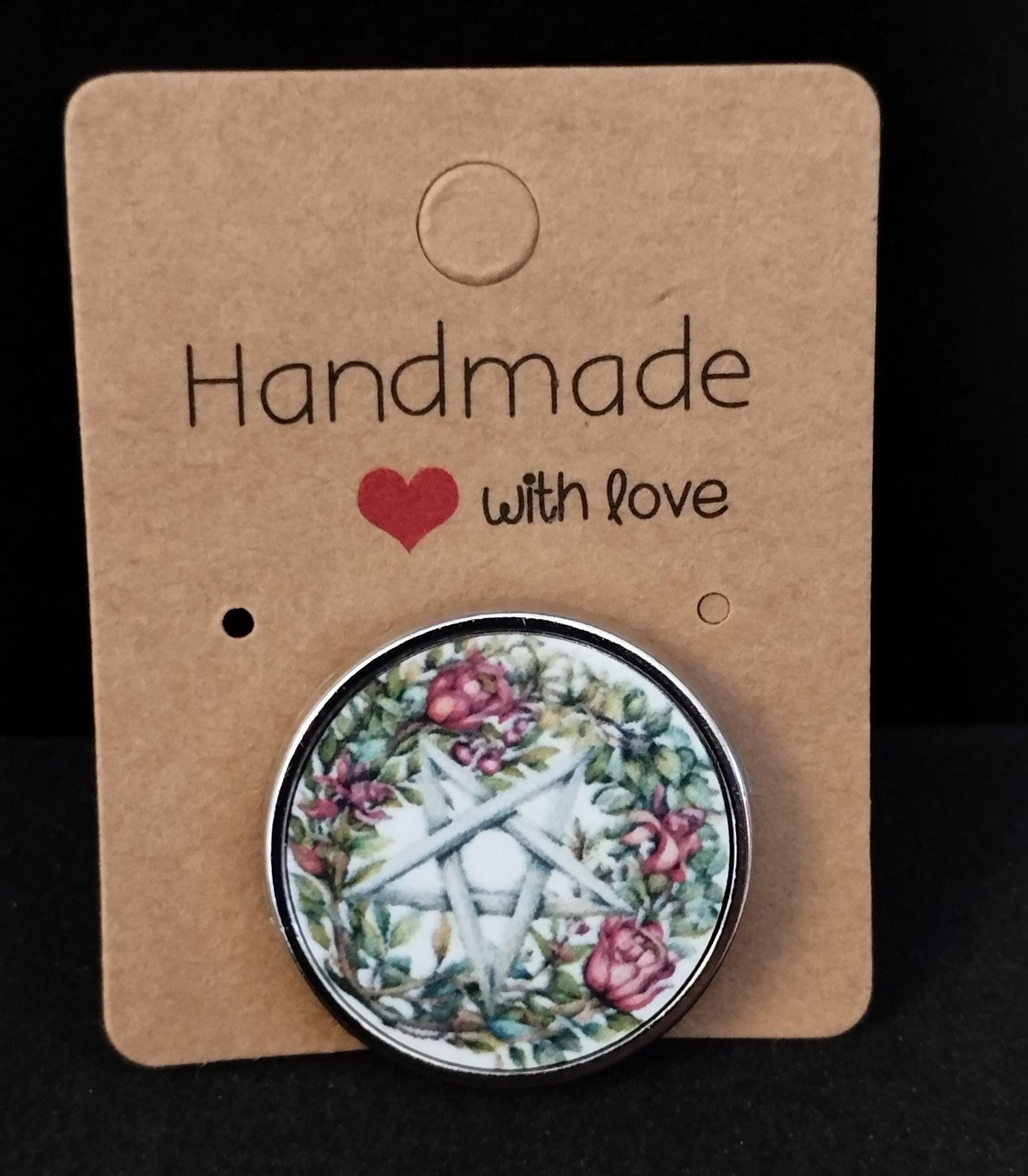 Pentagram Metal Lapel Pin Badge: Gothic Witch Jewelry