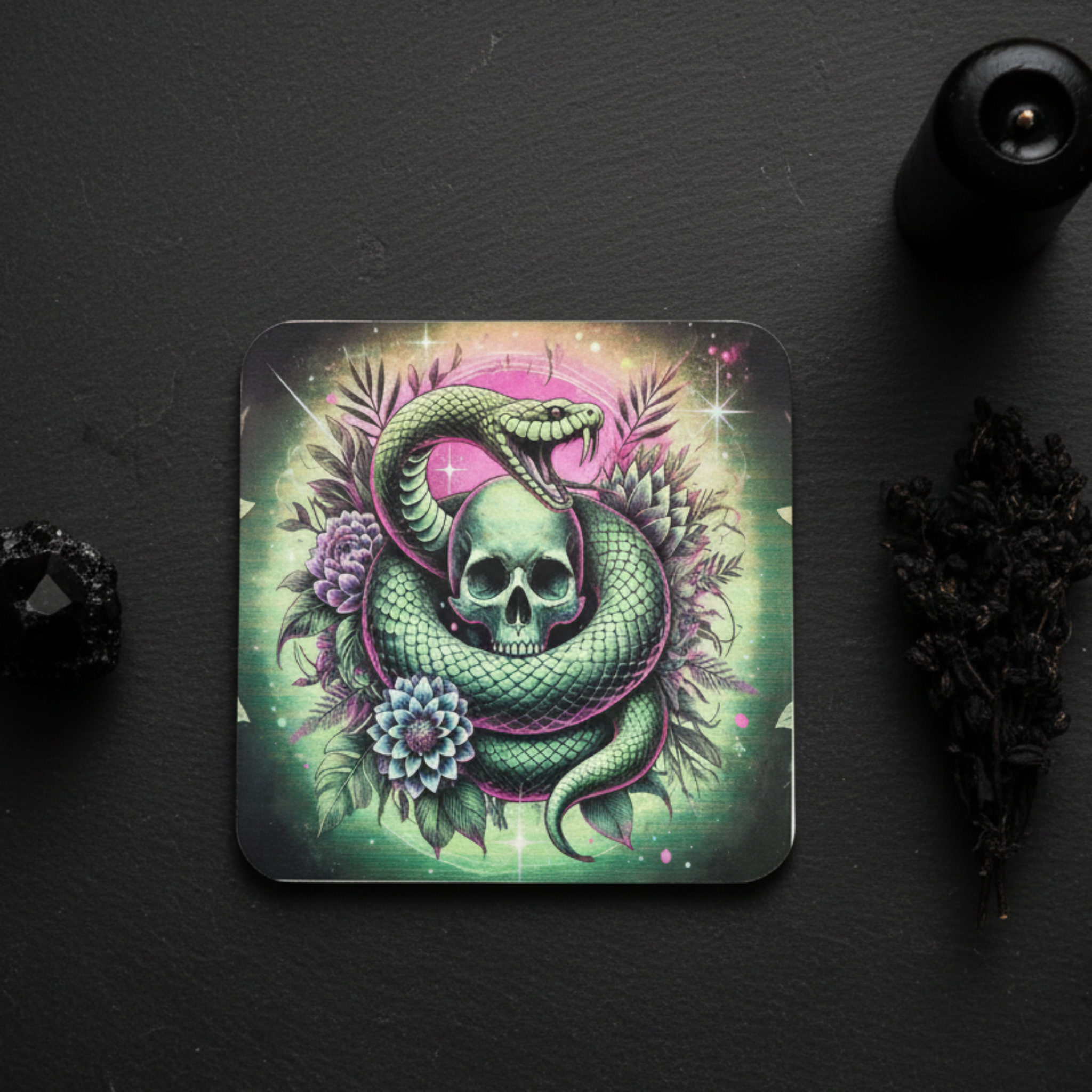 Flat Lay - Snake & Skull Coaster