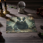 Gothic Badger Lens Cloth - Candles