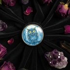 Gothic Owl Pin Badge lifestyle
