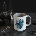 Gothic Skull and Flowers Love Mug lifestyle