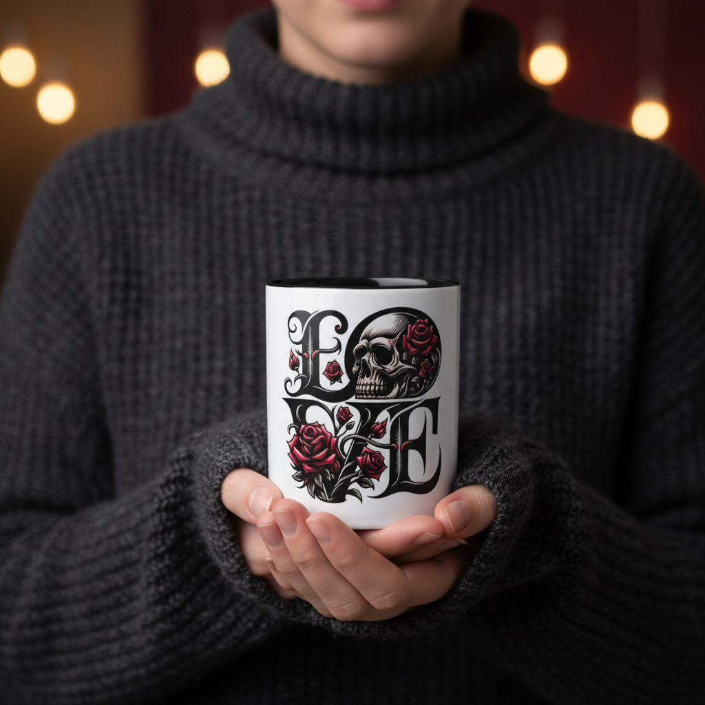 Gothic Skull Mug Lifestyle 2