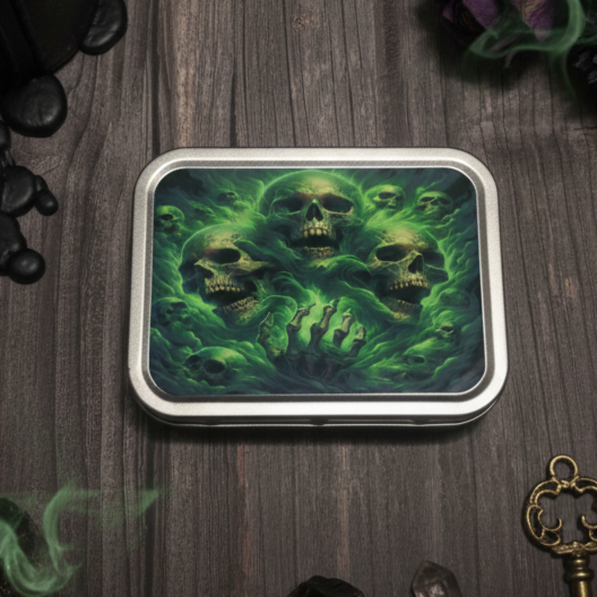 Green Skulls Trinket Tin Lifestyle