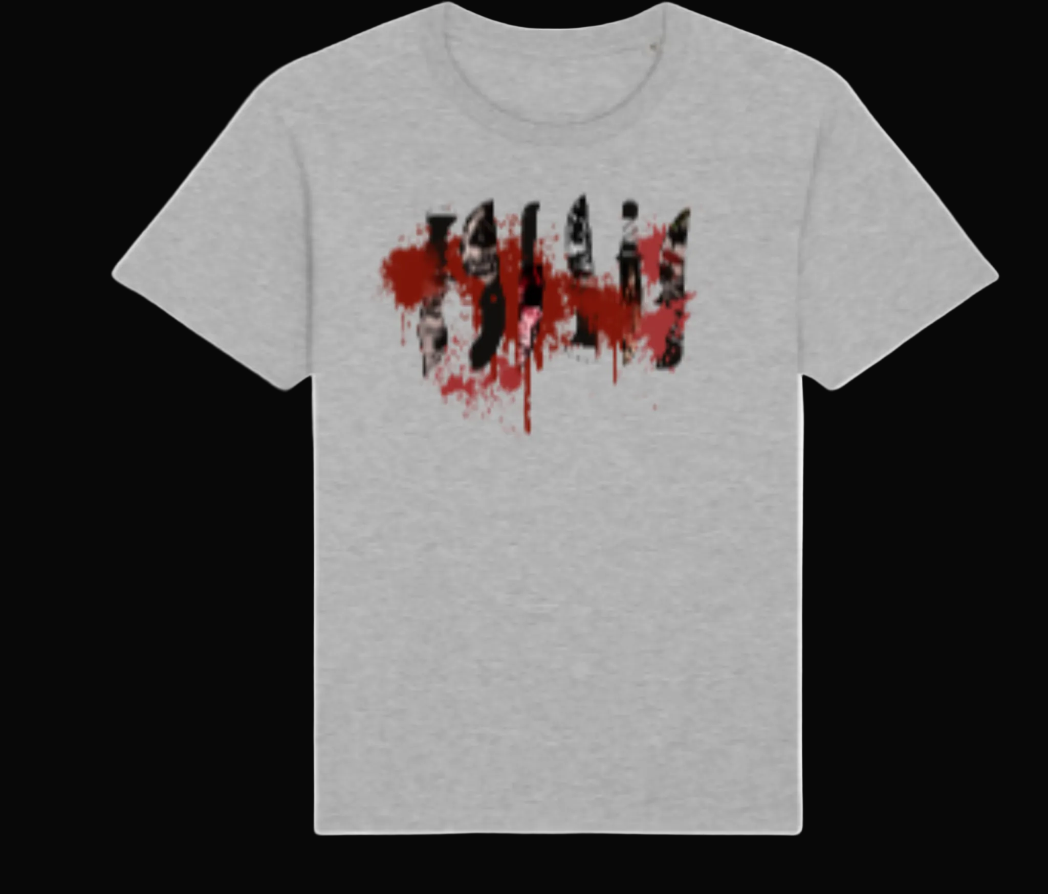 Horror Slasher Graphic T-Shirt in Grey