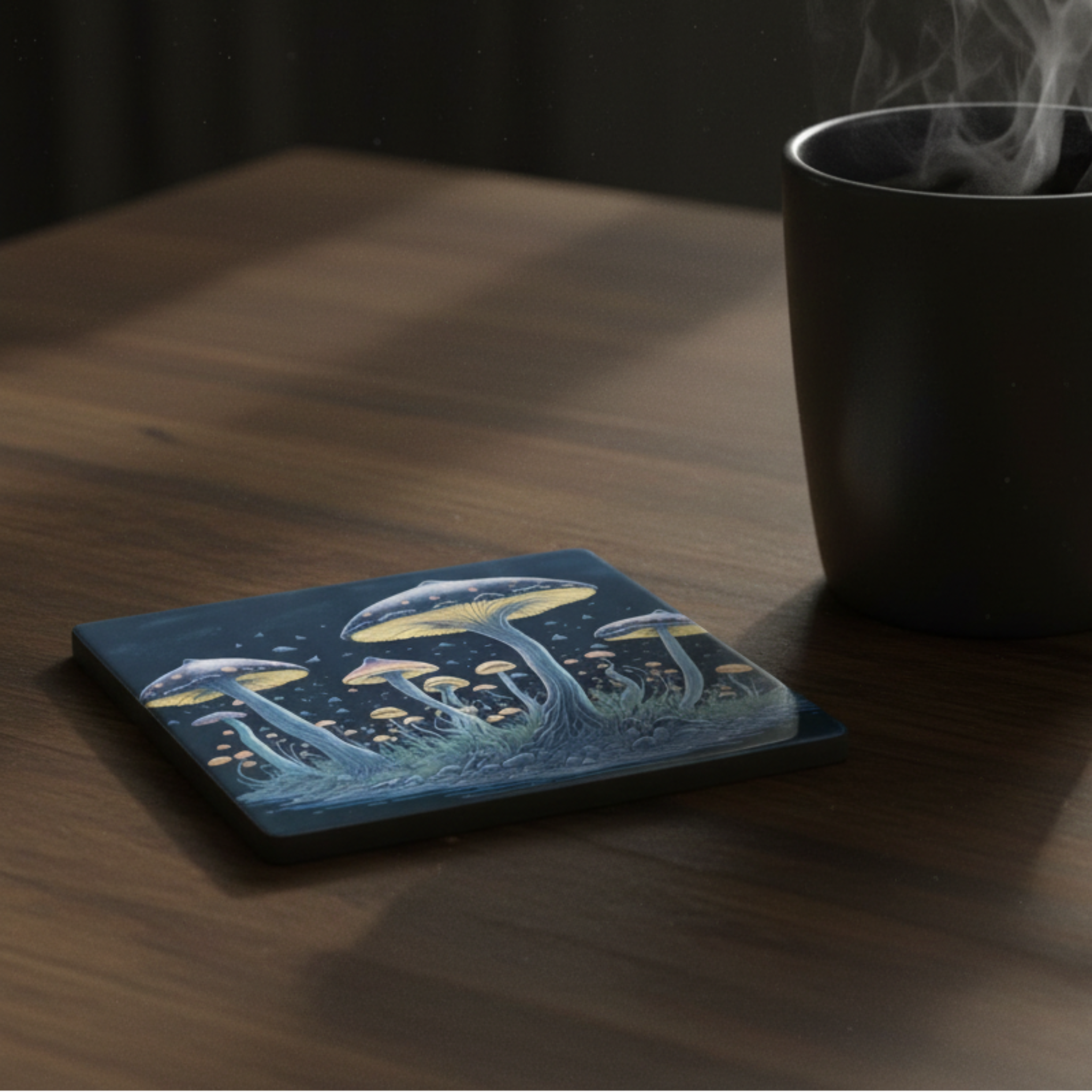 Magical Night Mushroom Coaster lifestyle image