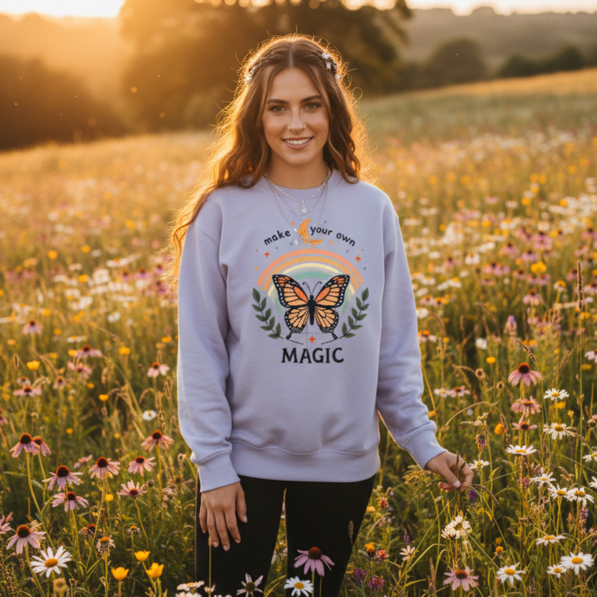 Make Your Own Magic Lavender Sweatshirt Lifestyle