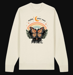 Make Your Own Magic sweatshirt in cream with butterfly and rainbow design