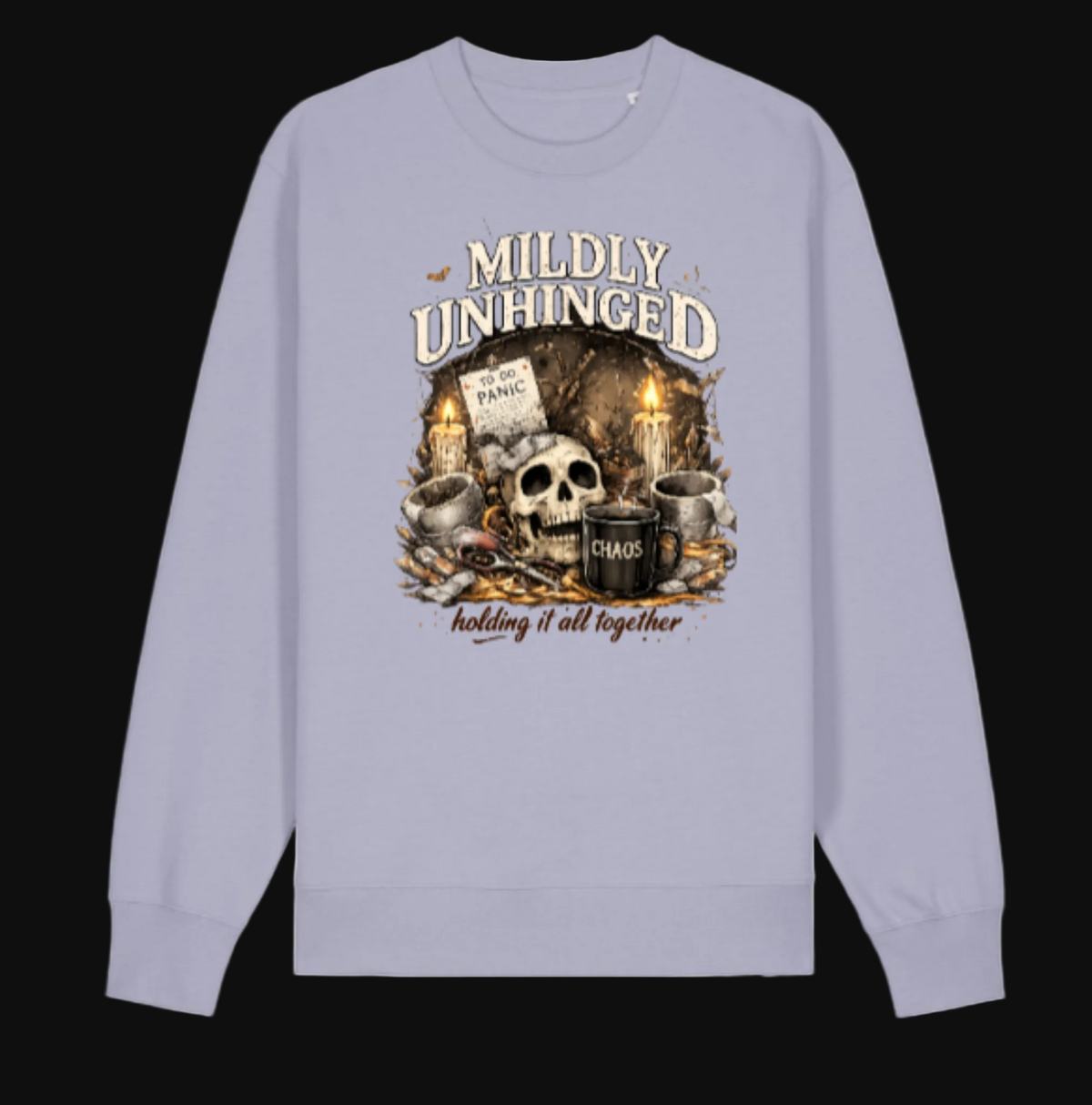Mildly Unhinged sweatshirt in lavender