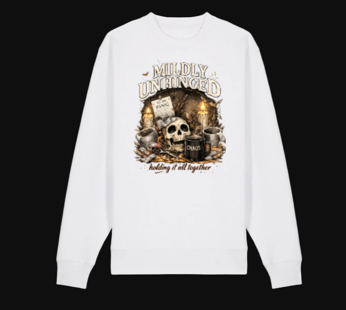 Mildly Unhinged sweatshirt in white