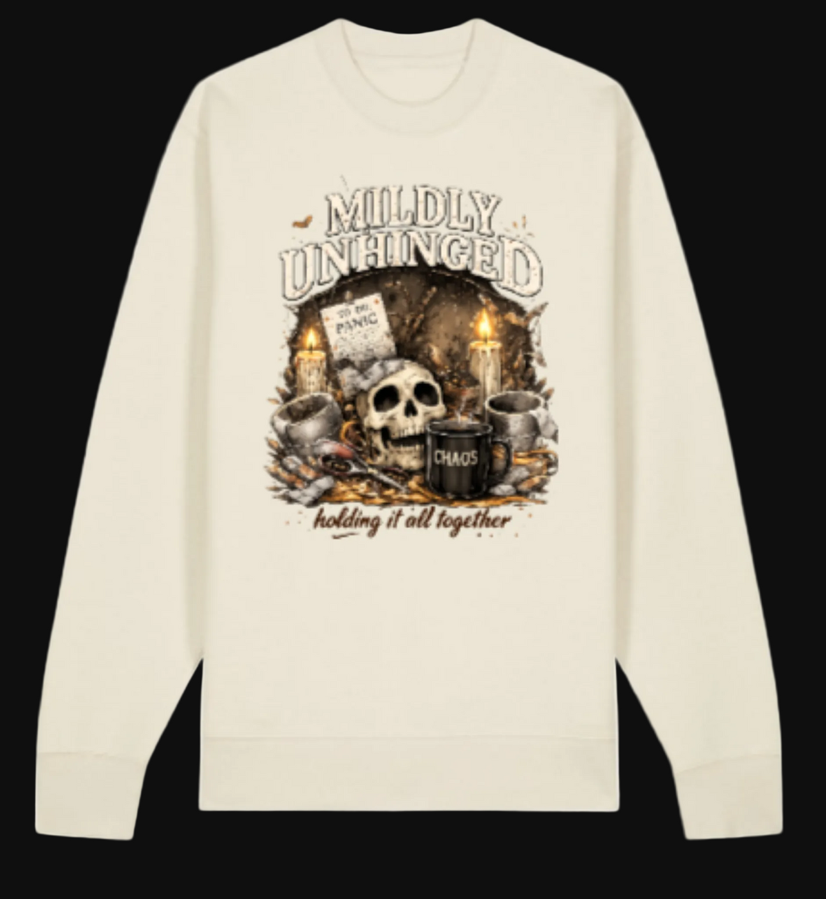 Mildly Unhinged sweatshirt in cream