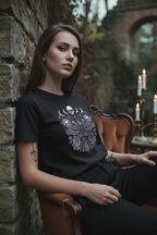 Moth & Moon Gothic T-Shirt - Black Lifestyle