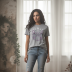 Moth & Moon Gothic T-Shirt - Grey Lifestyle