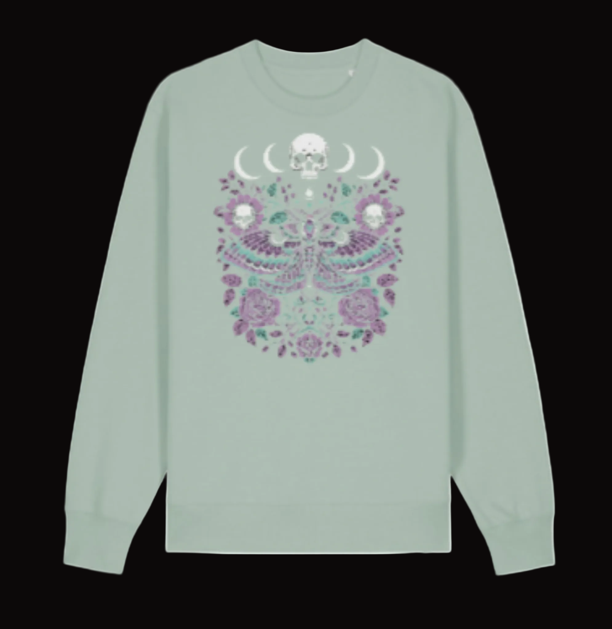 Death Moth Sweatshirt in Sage Green