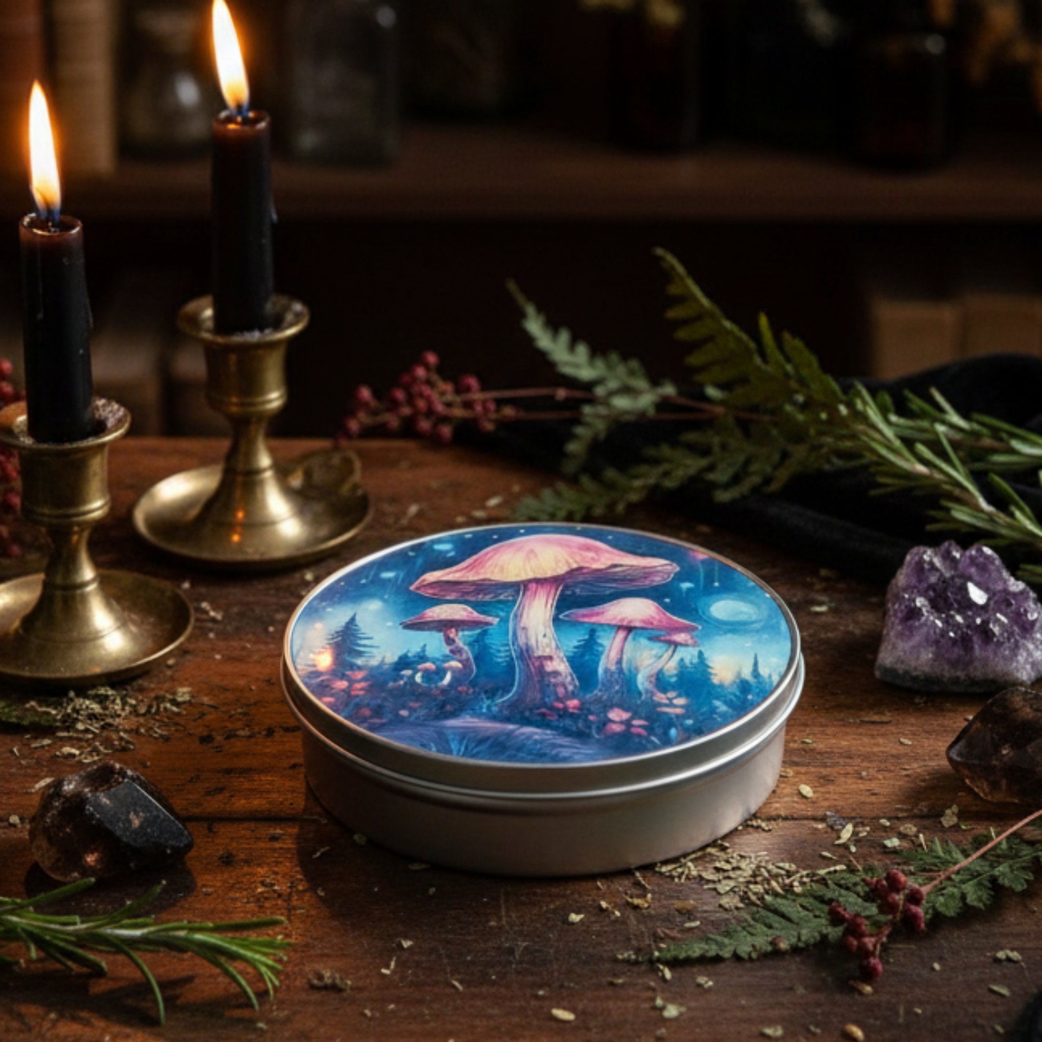 Mushroom Round Storage Tin - Lifestyle