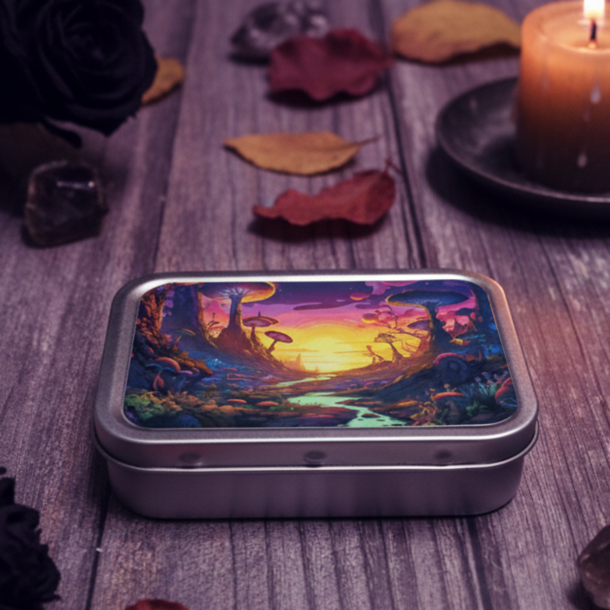 Neon Mushroom Tin Lifestyle