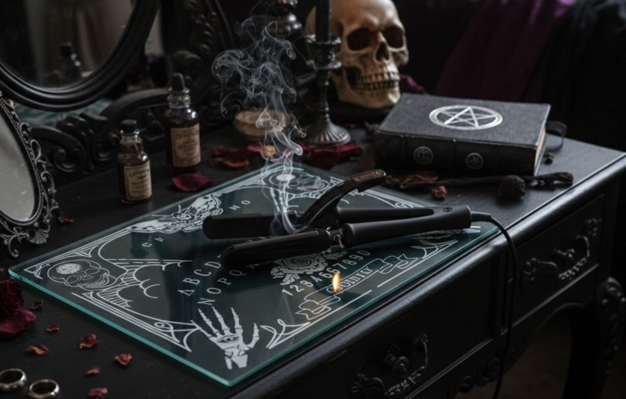 Ouija Board Glass Placemat & Chopping Board - Halloween Occult Decor