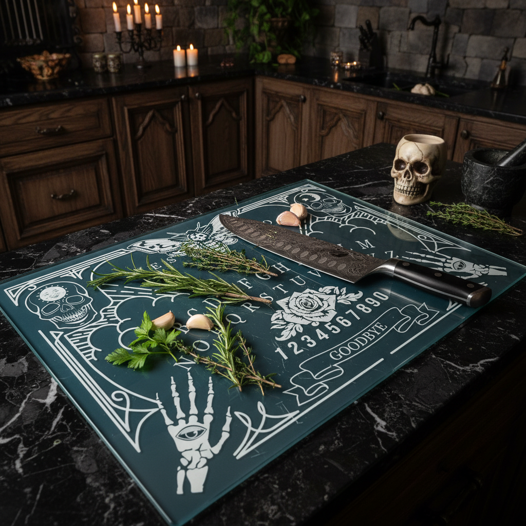 Ouija Board Placemat as chopping board