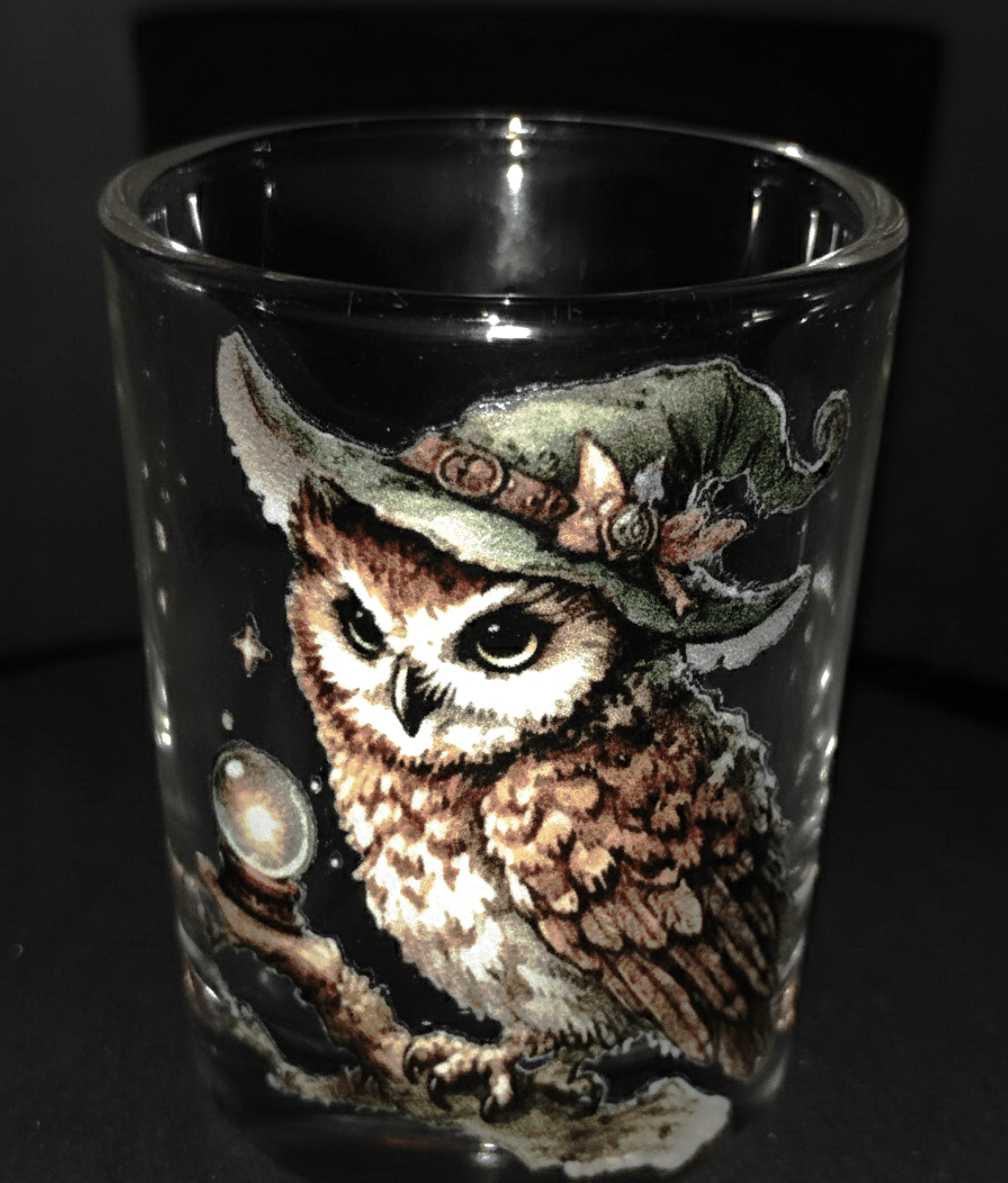 Owl Shot Glass: Halloween Witchy Decor, 25ml