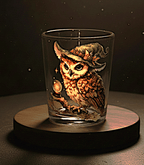 Owl Shot Glass: Halloween Witchy Decor, 25ml
