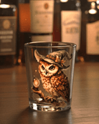 Owl Shot Glass: Halloween Witchy Decor, 25ml