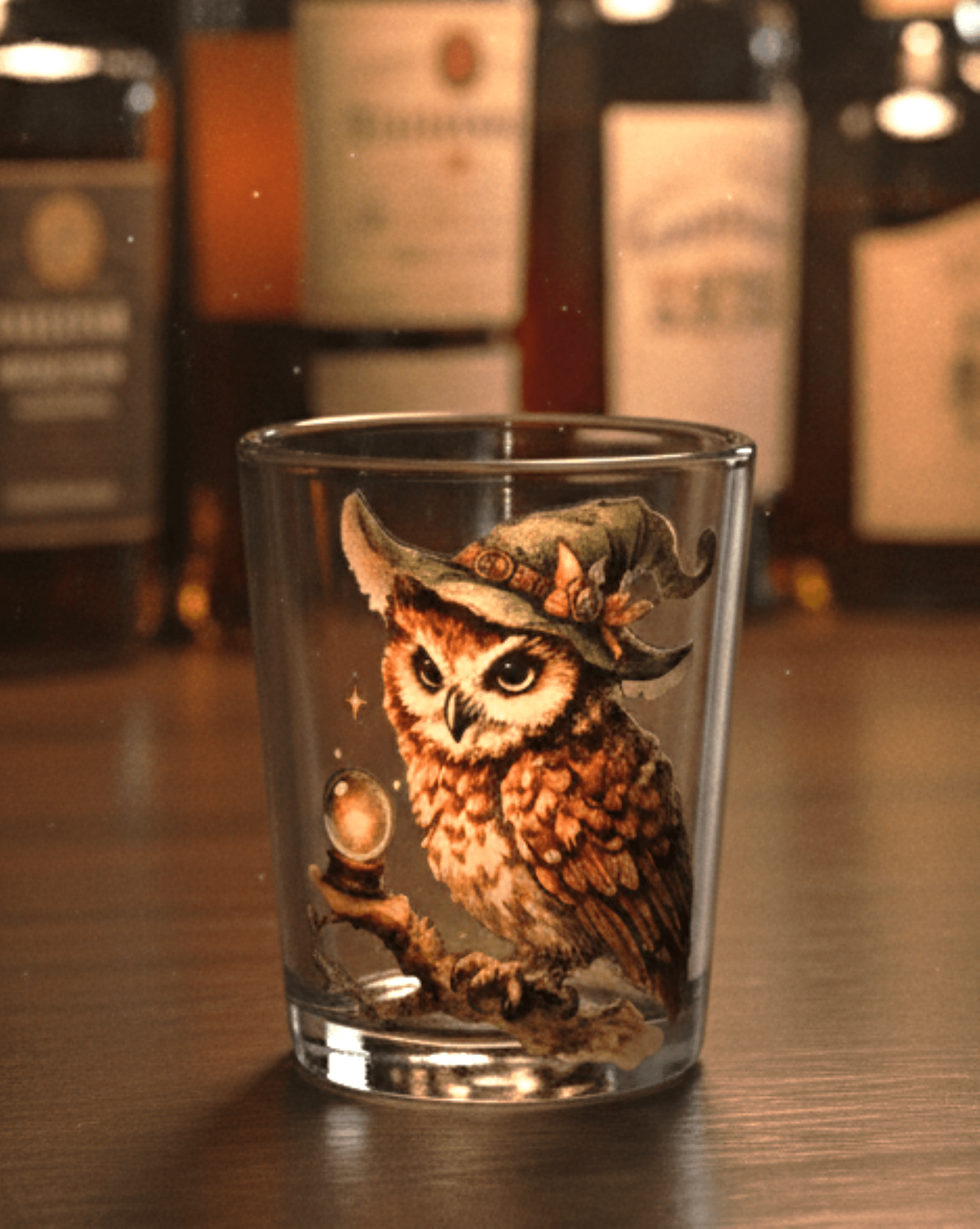 Owl Shot Glass: Halloween Witchy Decor, 25ml