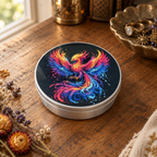 Phoenix tin lifestyle image on a cosy wooden dressing table