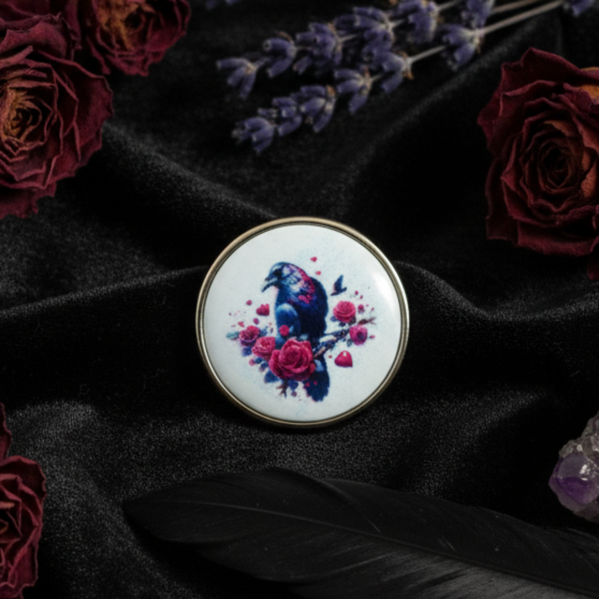 Raven Witch Lapel Pin Badge lifestyle
