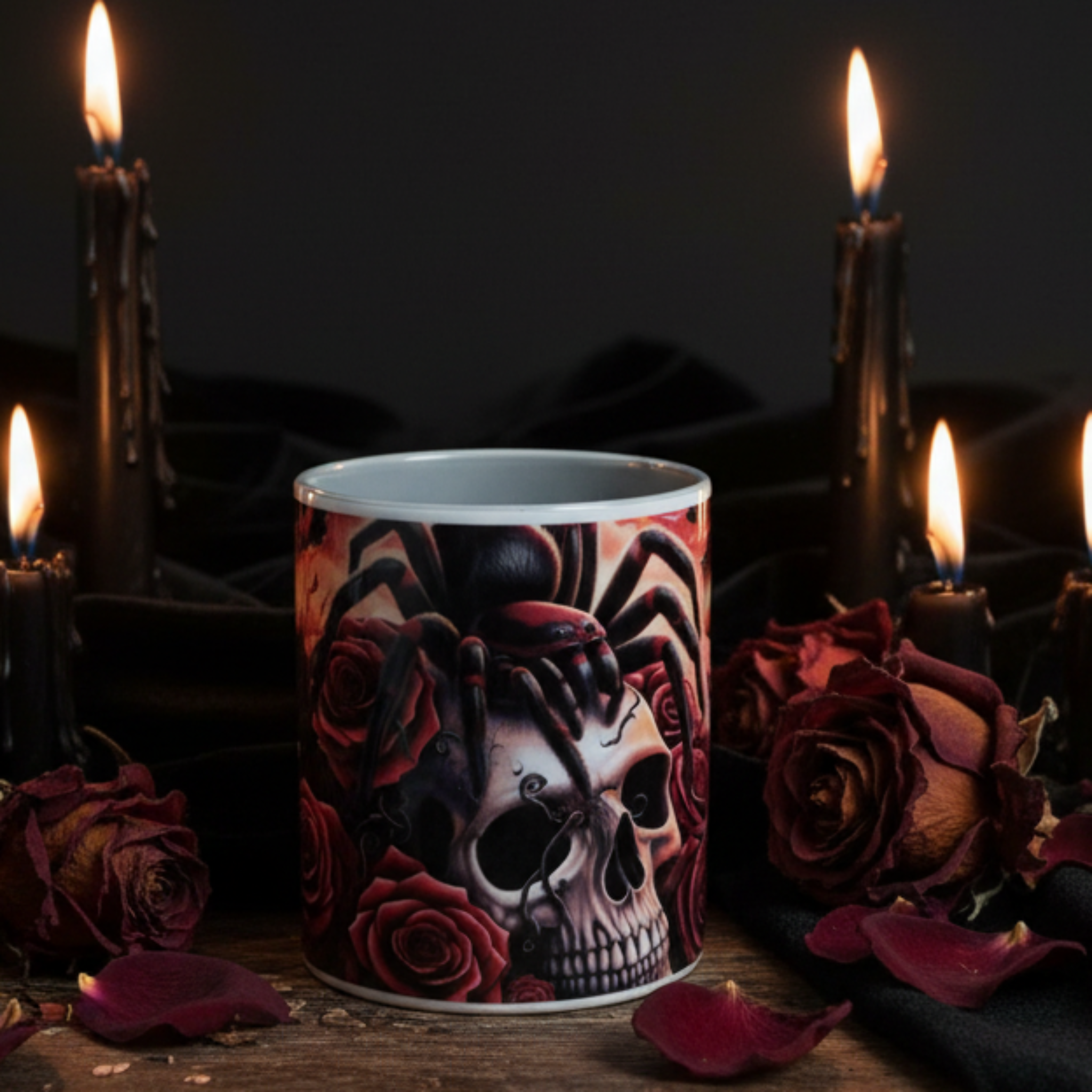 Skull and Spider Mug Lifestyle