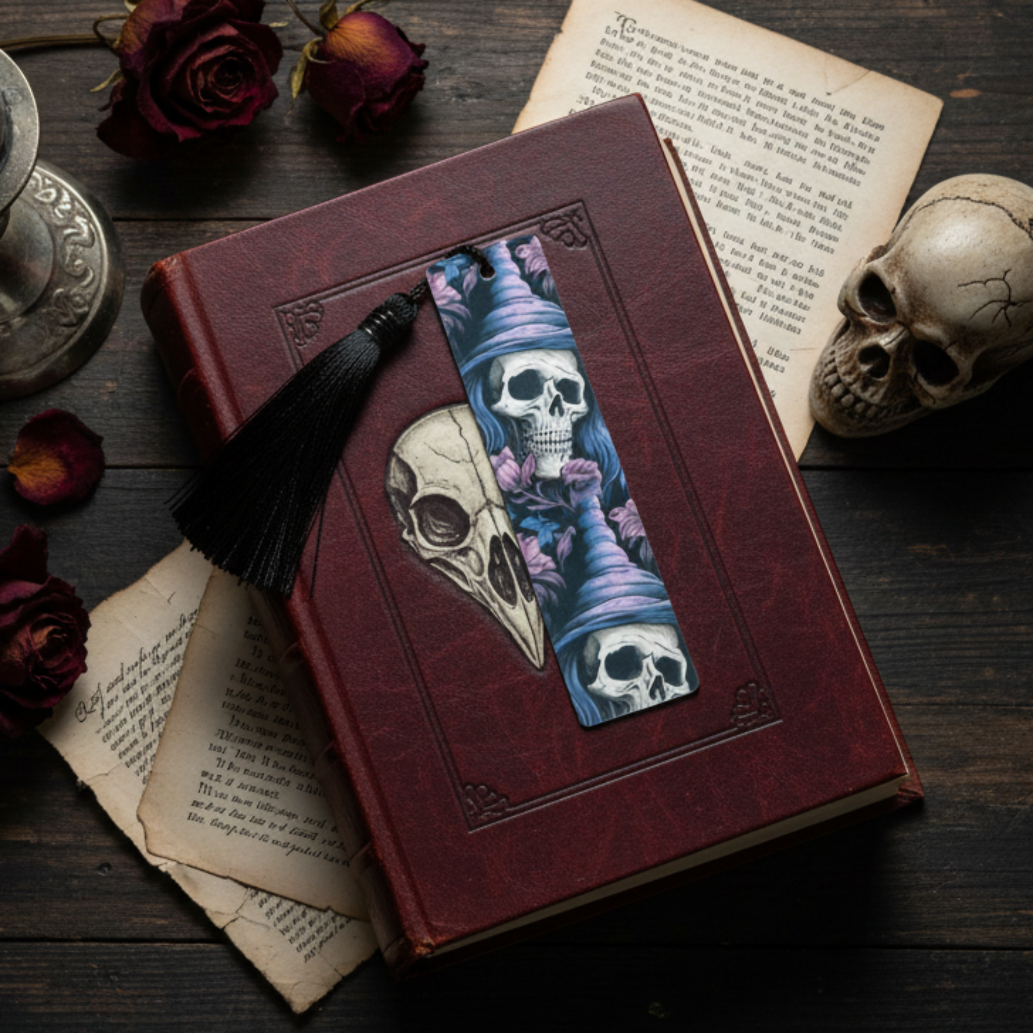 Skull Bookmark Flat Lay