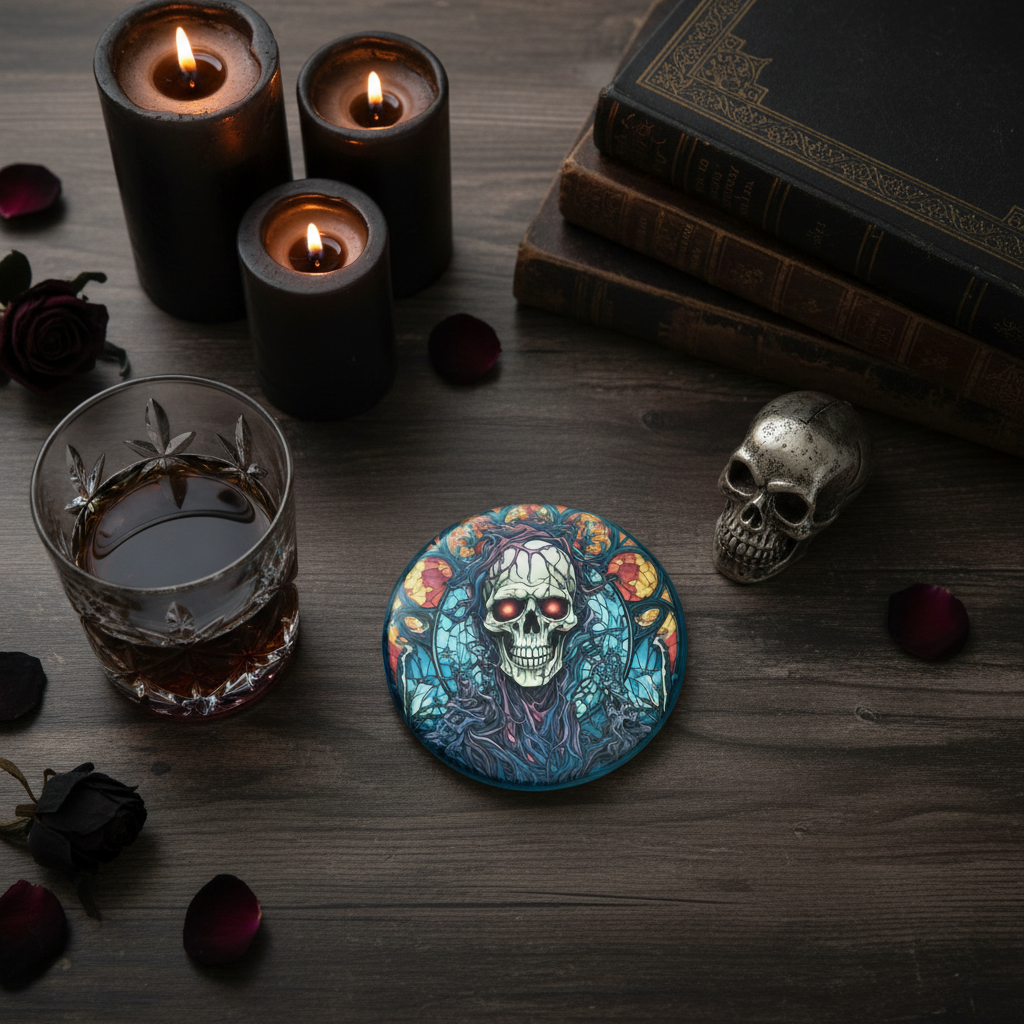 Skull coaster flat lay