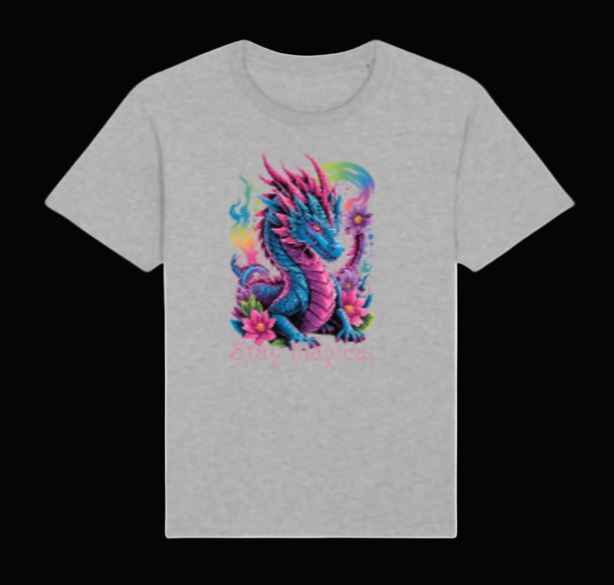 Stay Magical Dragon T-Shirt in Grey
