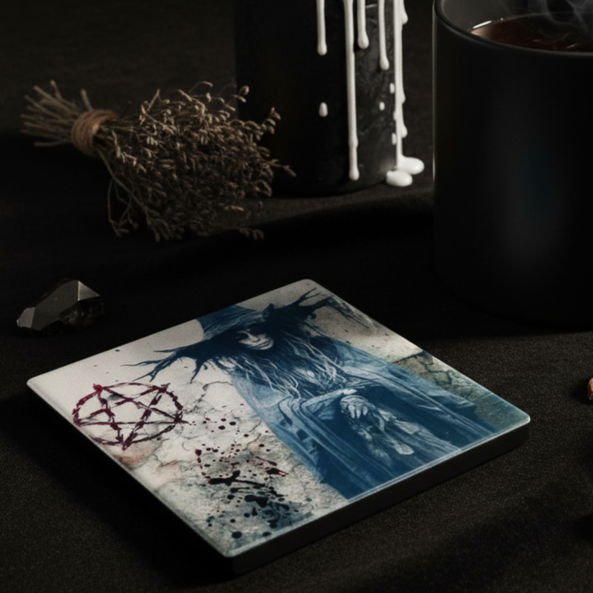 Witch Glass Coaster Lifestyle Photo